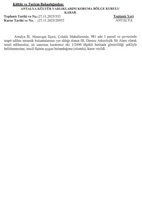 Manavgat’ta Antalya Büyükşehir Mezarlık Alanı Dahil 3 Koruma Kararı 10